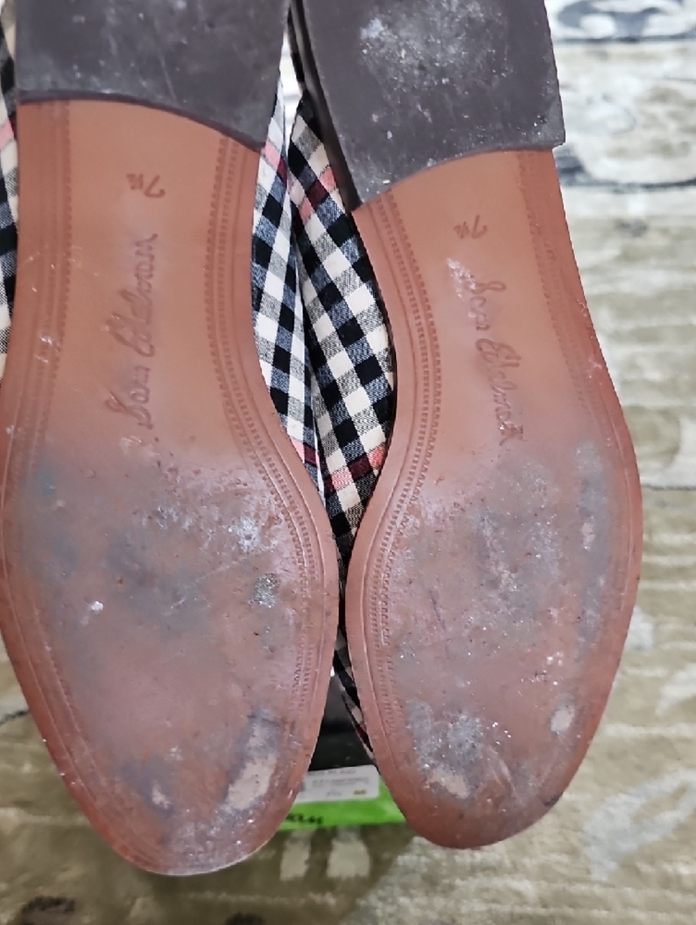 Sam Edelman Black & Red Plaid Slip-On Mules with Gold Bit - Picture 8 of 8